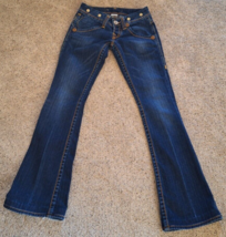 True Religion Bobby Big T Made in USA Flare Y2K Jeans Women’s Size 25 Bu... - $33.95