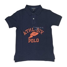 Polo Ralph Lauren Boys Navy Blue Orange Polo Collar Shirt S Small 8 9178-3 - £32.53 GBP