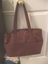 Maroon Red Shoulder Handbag 10.5&quot; Handle Drop Multiple Inside Divisions ... - $6.44