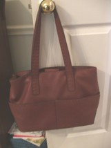 Maroon Red Shoulder Handbag 10.5&quot; Handle Drop Multiple Inside Divisions ... - £5.06 GBP