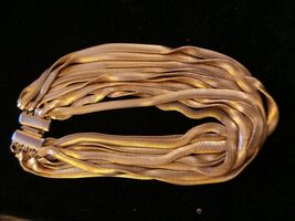 Vintage 10 Strand 15&quot; Necklace Slinky Liquidy Gold Tone w Clasp 1980&#39;s VG - $2,274.71 MXN