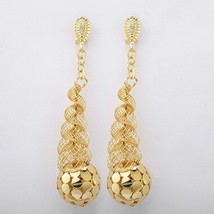 Dubai Pure gold -color Jewelry set 2022 Long Drop Dangle Earrings For Women Copp - £17.86 GBP