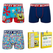 Crazy Boxer SpongeBob SquarePants Boxer Briefs 3-Pack Multi-Color - £25.29 GBP