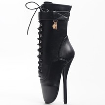 7 Inch High Heel Extreme Fetish Goth Ballet Laceup Ankle Boots Size36-46 Fast Sh - £93.45 GBP