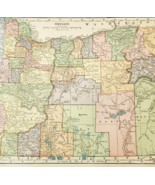 1917 Oregon State Map Antique Atlas Of The World United States WW1 Era U... - $41.81 CAD