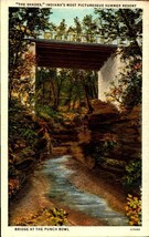 &quot;The Shades&quot; Bridge At Devil&#39;s Punch Bowl, Vintage Linen Postcard bk41 - £5.47 GBP