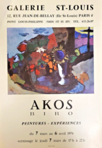 Biro Akos - Original Exhibition Poster Saint Louis Gallery Paris - Rare- 1974 - $163.36