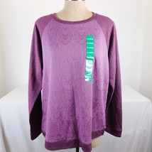Adrienne Vittadini NWT Lace Pullover Sz XL Long Sleeve Shirt Top Purple Amethyst - £13.72 GBP