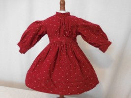 Pleasant Company American Girl Doll Kirsten Red Print Long Sleeve School Dress - £32.08 GBP