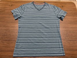 Lululemon Men’s Blue Striped V-Neck T-Shirt - XL - £23.58 GBP
