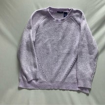 Lavender Purple Chenille Sweater Women’s 1X Super Soft Chunky Knit Winter Cozy - £18.98 GBP