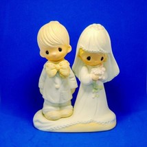 Precious Moments 1983 Wedding Cake Topper Figurine Bride &amp; Groom E-3114 ... - £19.09 GBP