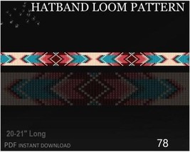 Delica Beads Hatband Loom Pattern No.78 - Band Inspired Native Pattern -... - £3.13 GBP