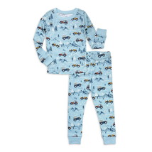 Wonder Nation Toddler Boy&#39;s Long Sleeve Tight Fit 2-Piece Pajama Set Tea... - £12.45 GBP