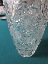 Crystal vase Bohemia Czchekoslovakia crystal cut 8&quot; tall [a5] - $123.75