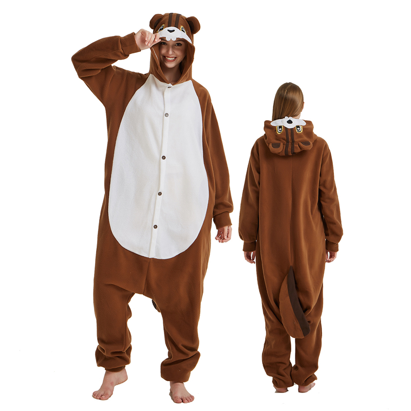 Squirrel Adult Onesies Animal Cartoon Kigurumi Pajamas Halloween Cosplay