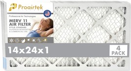 Proairtek AF14241M11SWH Model MERV11 14x24x1 Air Filters (Pack of 4) - £21.26 GBP