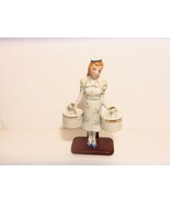 SHOPPING GIRL ? DAIRY MAID ?  CERAMIC SALT &amp; PEPPER SHAKERS  VINTAGE - $19.75