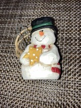 Eddie Walker Midwest of Cannon Falls  Mini Snowman scarf star Christmas Ornament - £7.42 GBP