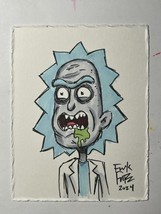 Rick Sanchez Rick &amp; Morty By Frank Forte Original Art Marker Drawing RARE - £21.98 GBP