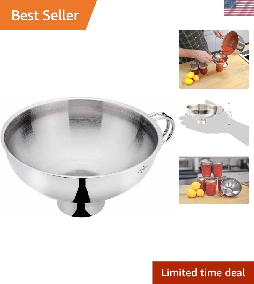 Heavy-Duty 18/10 Stainless Steel Funnel - Ideal for Canning &amp; Preserving - $42.91