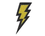 LIGHTNING BOLT IRON ON PATCH 2.25&quot; Yellow Zap Power Embriodered Applique... - $5.45 CAD