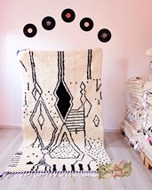 Black White rug, Handmade Wool rug, Moroccan Rug, colorful rug, custom area rug, - £1,079.13 GBP