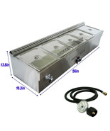 TECHTONGDA 56&#39;&#39; 5-Pan LP GAS Food Warmer Steam Table w/ Pressure Relief ... - $8,365.87 MXN