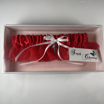 Wedding Garter Bridal Phillies Charm Red Satin Organza Simply Charming New - £20.11 GBP