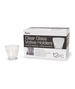 Votive Candle Holder Flower Pot Clear Glass - £32.49 GBP