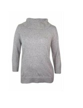 Charter Club Women  Cowl Neck Marled Sweater Size M Light Gray - £26.04 GBP