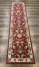 Oriental Runner Rug 2 x 8, Red and Ivory, Floral, 8ft Runner for Hallway - $370.00