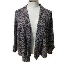 Forever 21+ Plus Sizes Animal Leopard Print Open Front Cardigan Cuffed Sleeves  - £21.80 GBP
