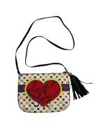Vintage Brighton Love &amp; Joy Crossbody Bag Hearts Bow Tassel 10 x 8 - $43.20