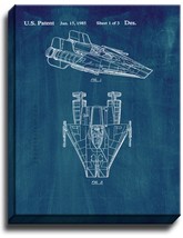 Star Wars A-Wing Patent Print Midnight Blue on Canvas - $39.95+
