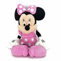 Disney Classic Minnie Mouse Large Soft Plush Cuddly Doll Toy Pink Dress 22&quot; - £11.48 GBP