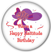 PURSE MIRROR W/ ORGANZA BAG RED HAT LADIES ART &quot;HAVE A HAPPY BIRTHDAY&quot; 3... - $10.93 CAD