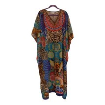 Miss Lavish London Size 18-22 Kaftan Tunic Kimono Floral Cheetah Print Dress - £19.73 GBP