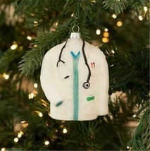 Doctor White Coat Stethoscope Glass Christmas Ornament NWT Robert Stanley - £10.70 GBP