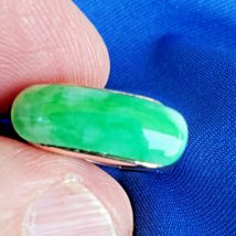 Earth mined Imperial Green Color Jadeite Jade Deco Ring Antique Solid 18... - $12,326.25