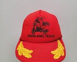 Vintage Pearland Texas Foam Trucker Red Snapback Hat Cap Scrambled Eggs - $29.60