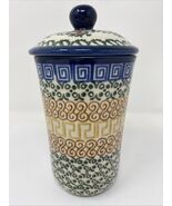 Polish Pottery  Ceramika Artstyczna Boleslaviec Tall Jar with Lid 6.5&quot; - $528.81 MXN