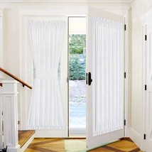 White Sheers Weave Fabric Pattern Window Panels Rod Pocket, 52 By 72 Inches. - $44.94