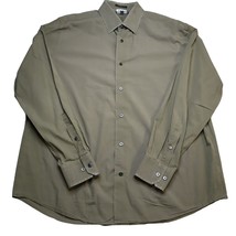 Express 1MX Shirt Mens L 16 16.5 Green Modern Fit Long Sleeve Button Up - £18.77 GBP
