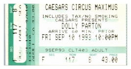 Dolly Parton Konzert Ticket Stumpf September 10 1993 Atlantic Stadt Neu Jersey - £30.60 GBP