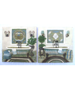 C. Winterle Olson Vintage Bathroom Powder Room Wall Art 3D Tile Plaque S... - $21.85