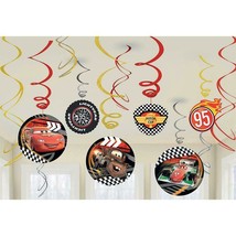 Disney Cars Swirl Hanging Decorations Cut Out Birthday Party Supplies 12 Ct - $6.95