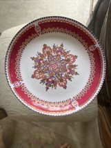 Studio Steinbock Austria Pink Purple Gold Handmade enamel dish Floral Vi... - $24.49