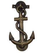 Vintage Anchor Brass Door Knocker 5&quot; Antique Main Entry Way Ring Doorbell - $80.69 CAD