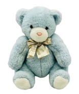 Carters Vintage Blue Bear Plush Rattle Bunny Ribbon Pink Nose White Paws Baby - £42.53 GBP
